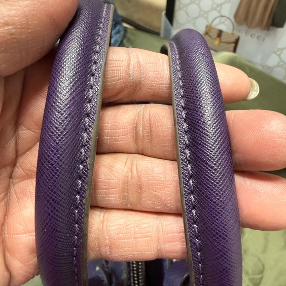 Michael Kors Saffiano Leather Satchel – Deep Purple – Silver Hardware - Picture 14 of 16